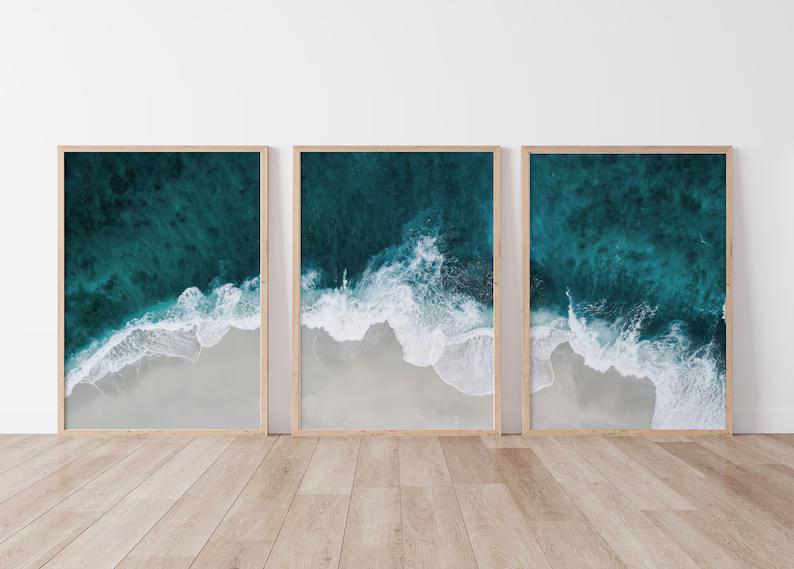 Ocean Waves Art | Set of 3