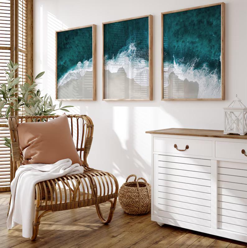 Ocean Waves Art | Set of 3