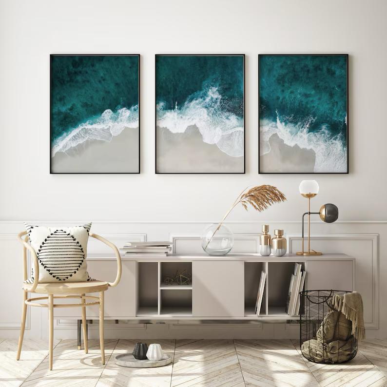 Ocean Waves Art | Set of 3