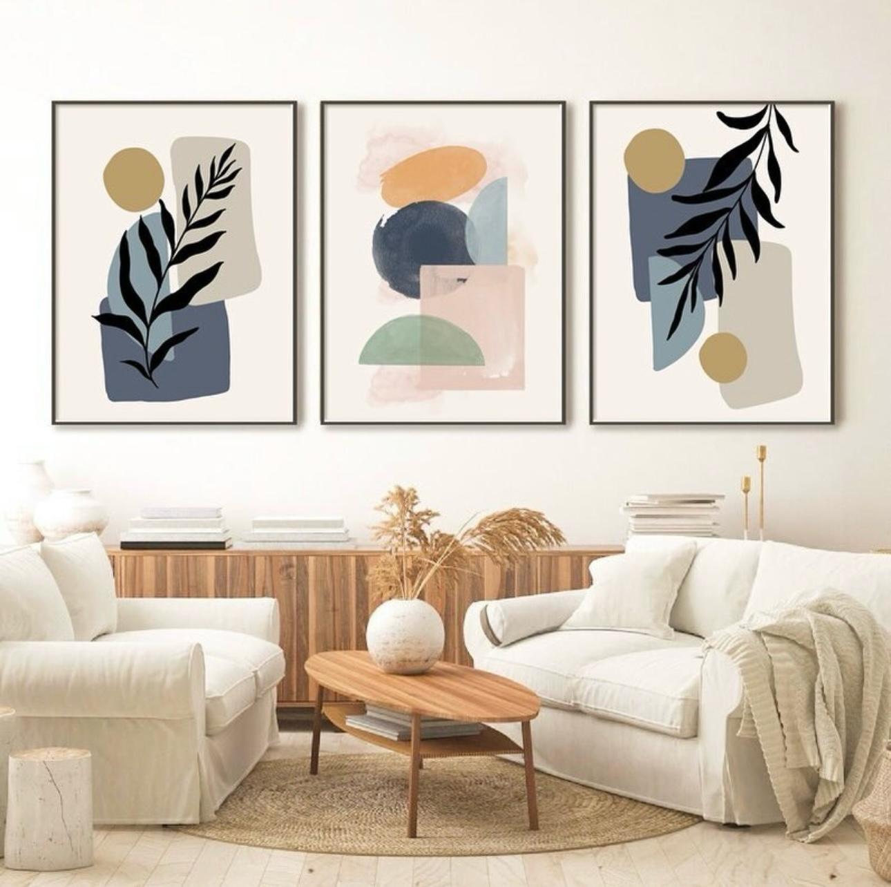 Boho Blue Wall Art | Set of 3