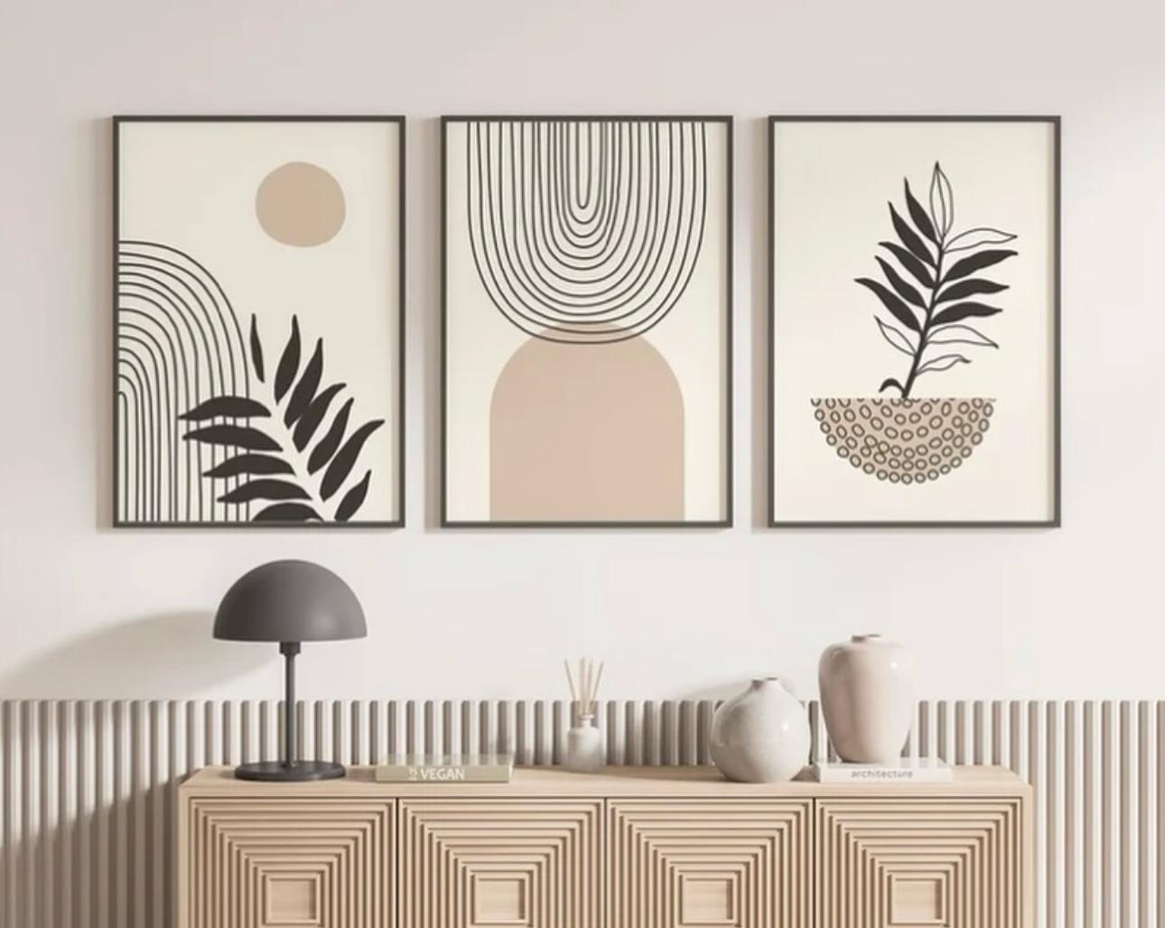 Neutral Boho Wall Art | Set of 3