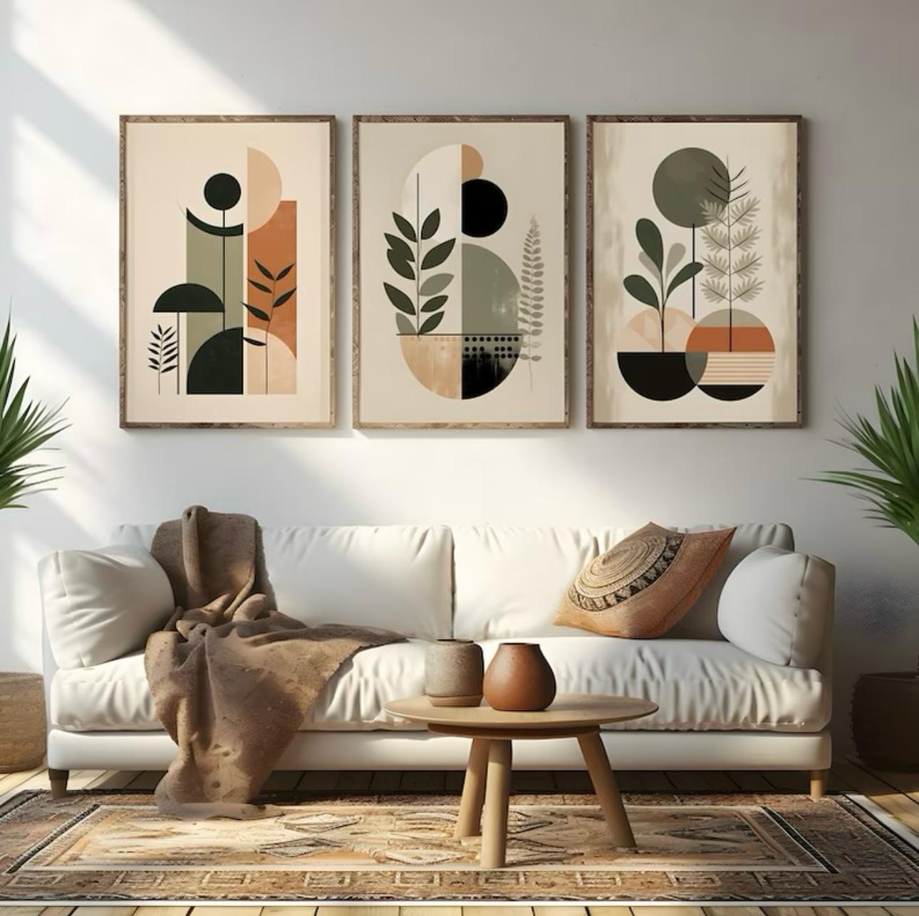 Boho Abstract Wall Art | Set of 3