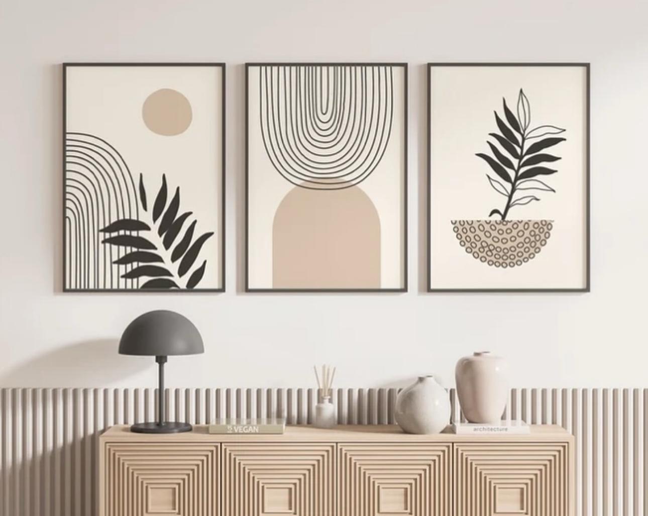 Neutral Abstract Art | Set of 3