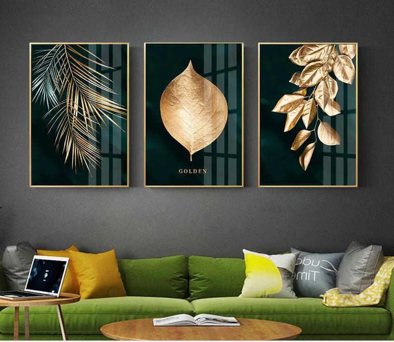 Tropical Gold Wall Art | Set of 3