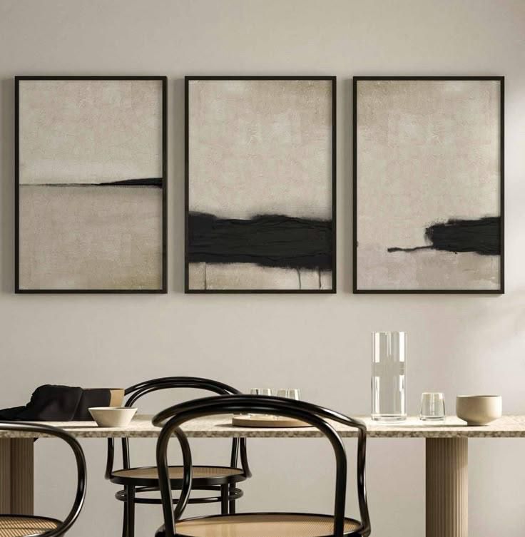 Neutral Abstract Art | Set of 3