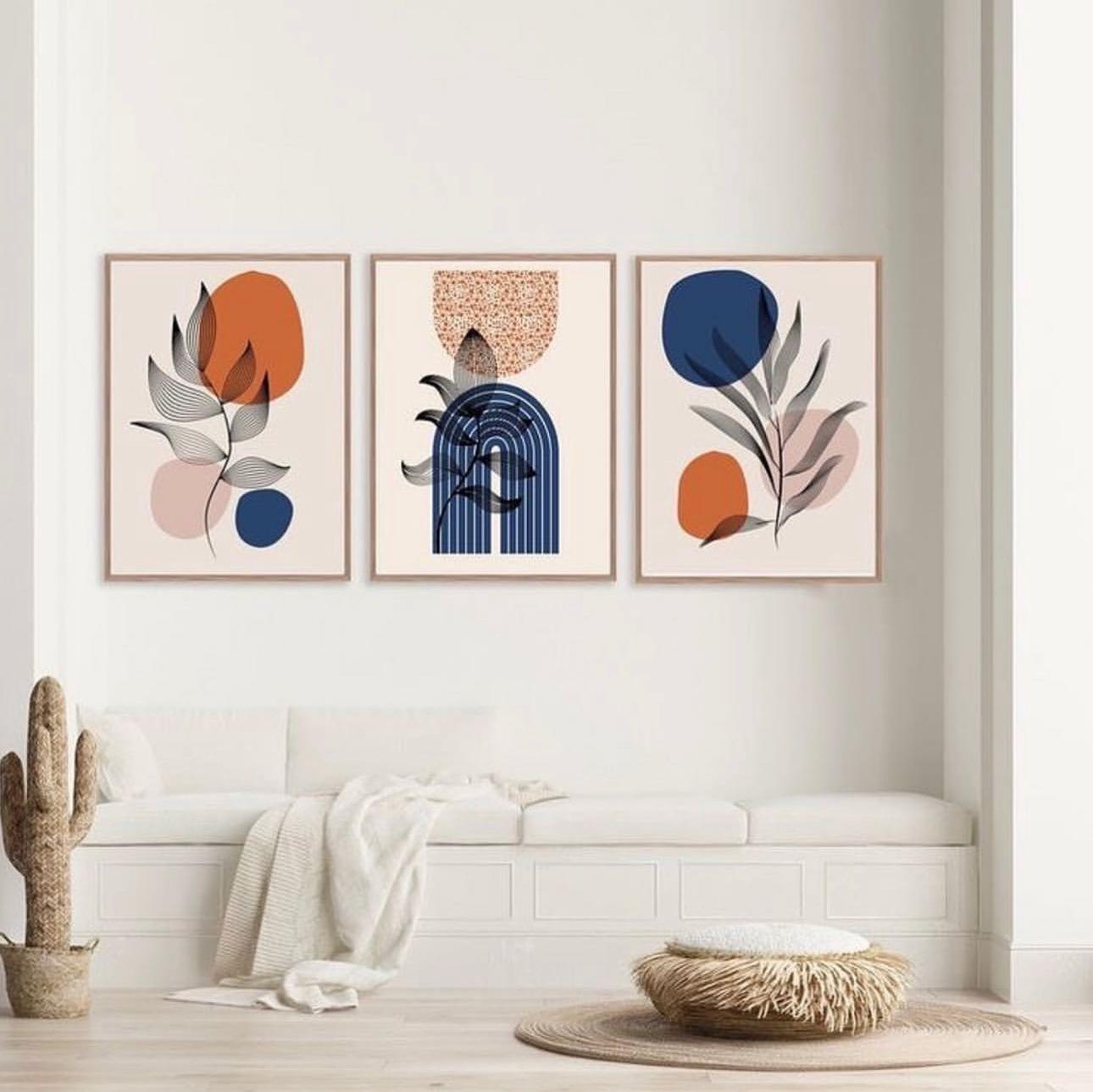 Botanical Abstract Wall Art | Set of 3