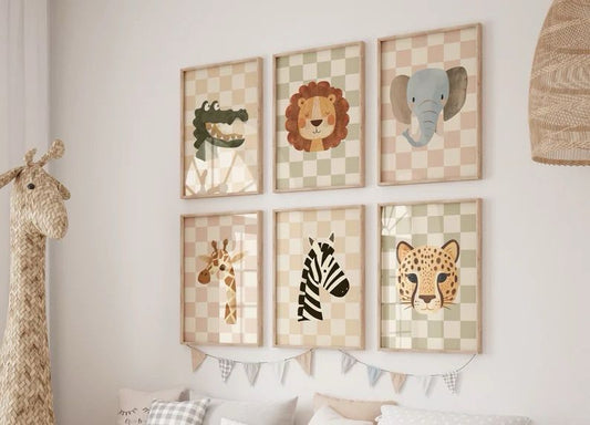 Kids Animals Wall Art | Set of 6