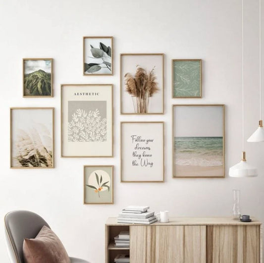Botanical Gallery Wall Art | Set of 9