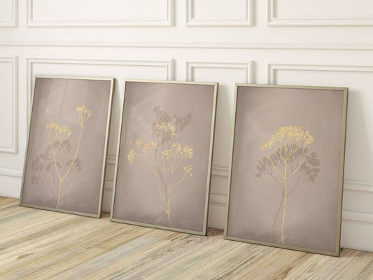 Neutral Botanical Wall Art | Set of 3