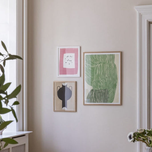 Pink Surrender Green Ocean Wall Art | Set of 3