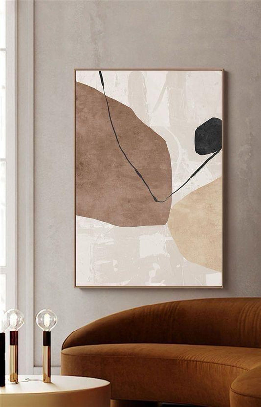 Beige & Brown Abstract Wall Art | CANVAS