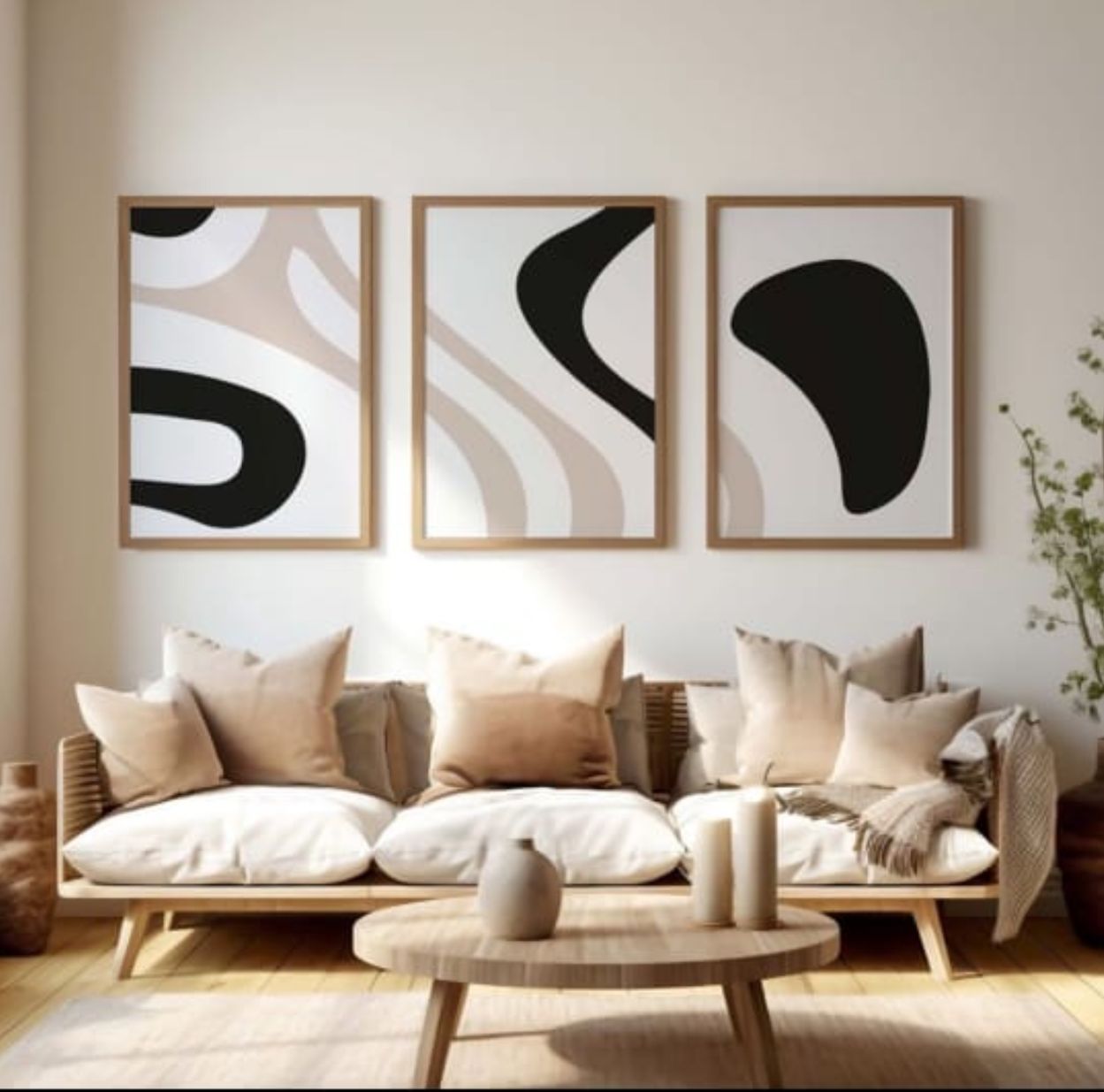Modern Minimal Neutral Wall Art | Set of 3
