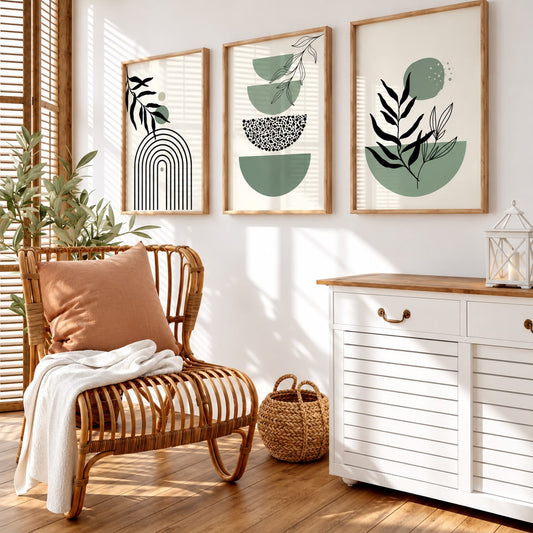 Boho Sage Green Frames | Set of 3