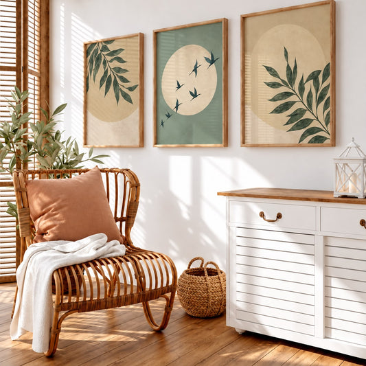 Japandi Abstract Botanical Wall Art | Set of 3